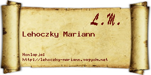 Lehoczky Mariann névjegykártya