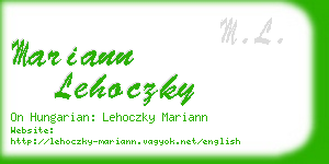 mariann lehoczky business card